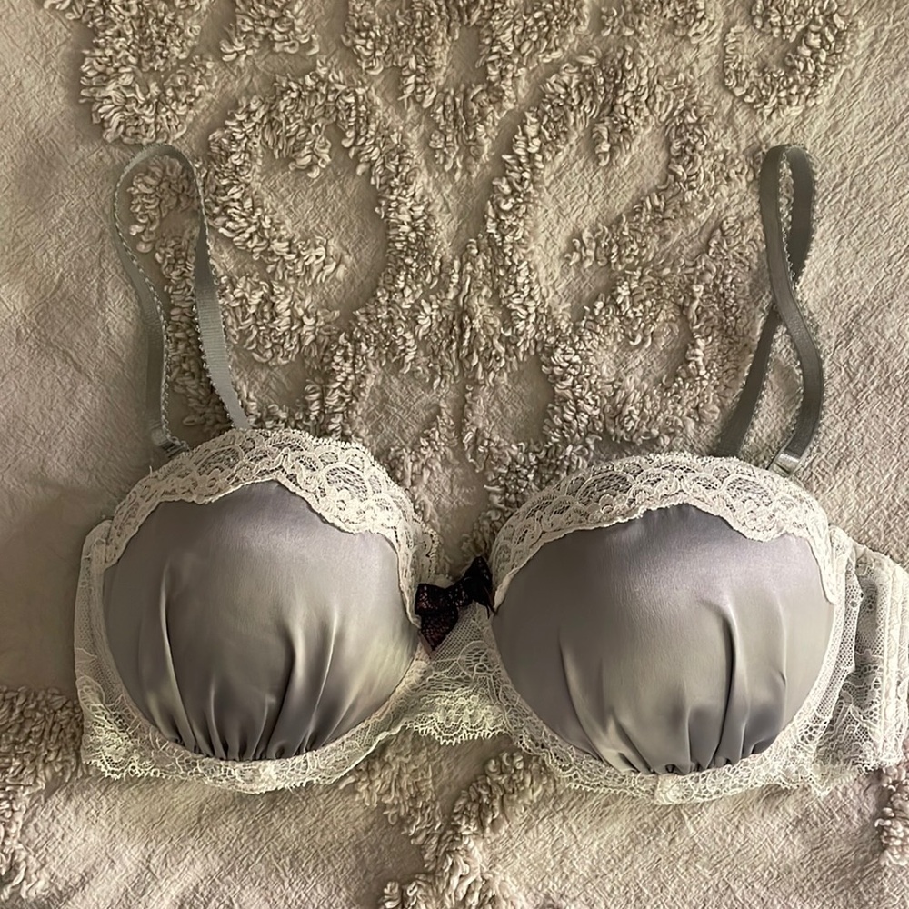 Silver Gray Satin Finish Bra